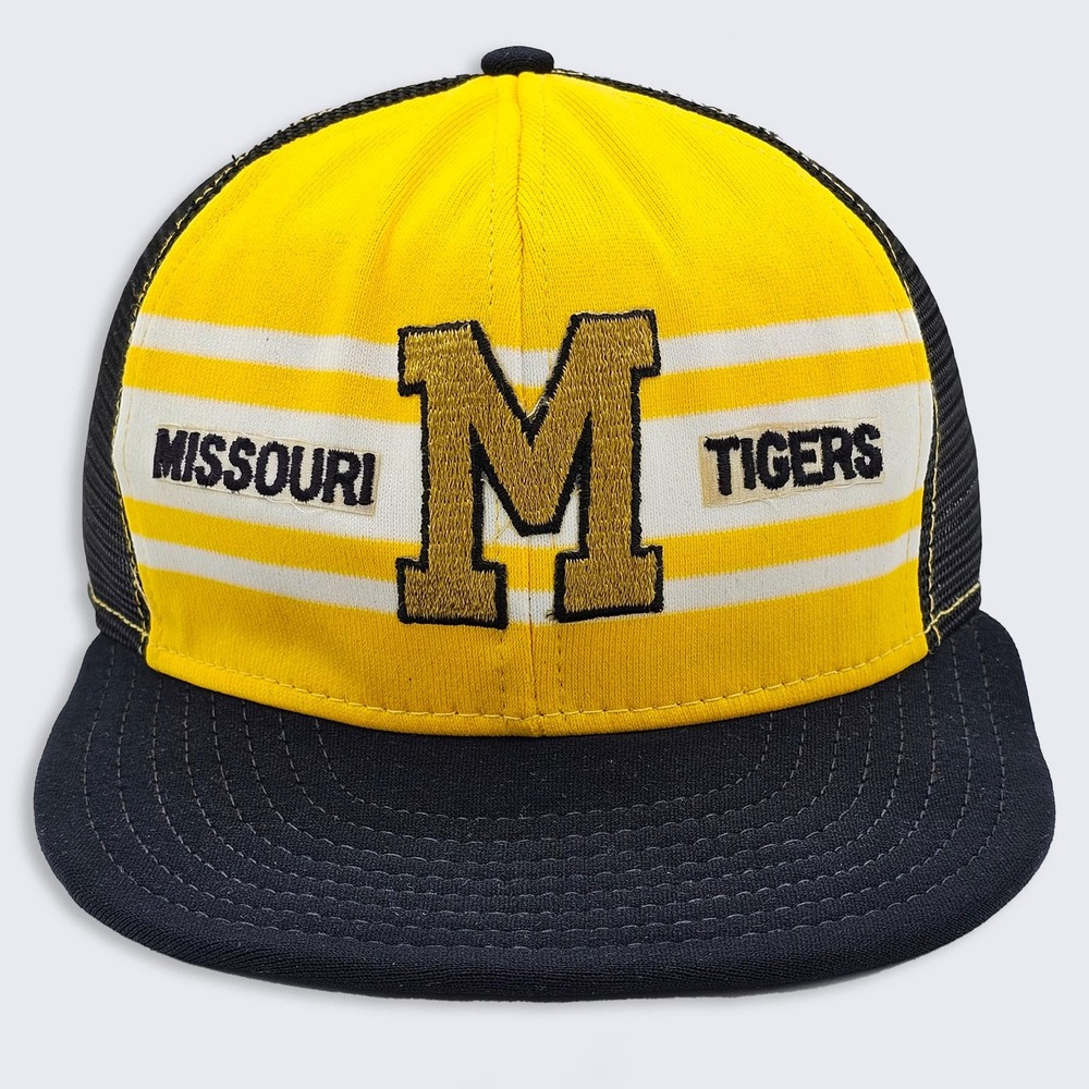 Missouri Tigers Vintage 80s AJD Superstripe Trucker Snapback Hat